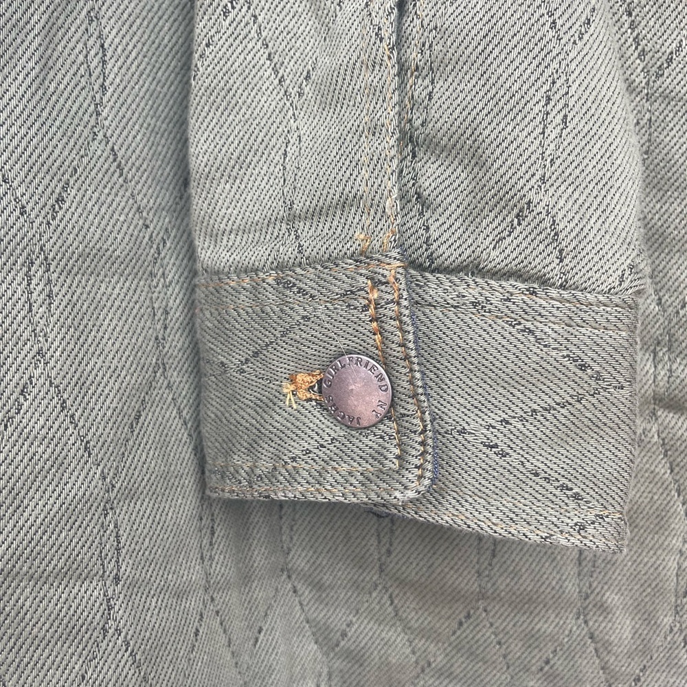 Rag and Bone Green Quilted Jacket with Button-down Snaps,  Cottage Core - Picture 5 of 7
